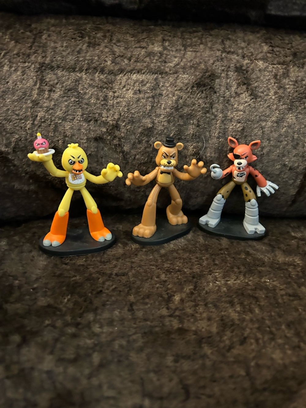 Chica, Freddy & Foxy Kids Toy Figure Set - Yellow/Brown/Red